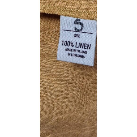 Love and confuse lithuania womens small 100% linen duster long mustard yellow - Picture 5 of 10